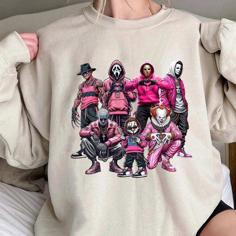 Halloween Horror Characters Shirt, Pink Squad Shirt, Trending Shirt