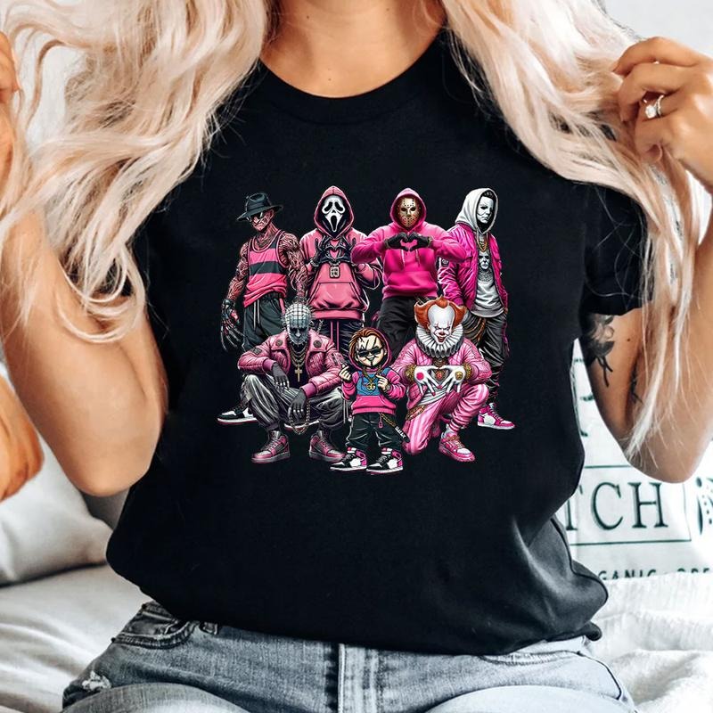 Halloween Horror Characters Shirt, Pink Squad Shirt, Trending Shirt