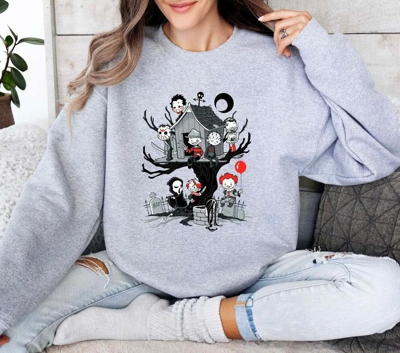 Halloween Movie Characters Spooky Tree House Shirt, Halloween Horror Movie, Horror Movie Shirt, Spooky Season Shirt, Halloween Sweatshirt