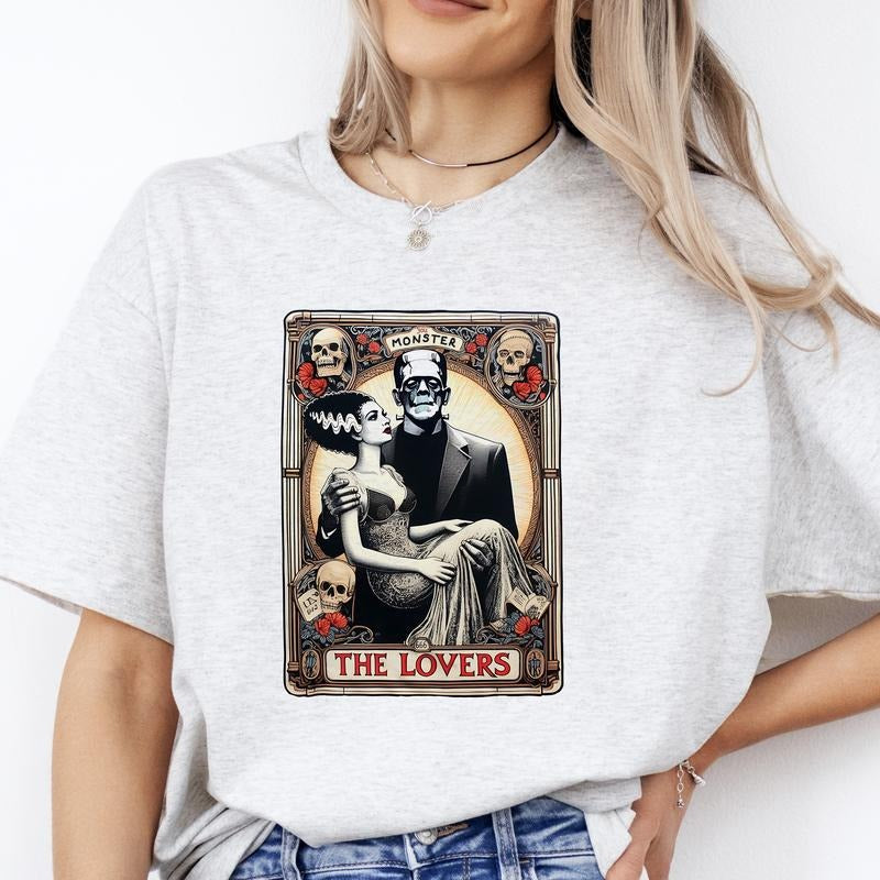 Halloween Shirts Round  3- Print is Sublimation, Unisex T-Shirt, Funny Tee, Womenswear Graphic Womenswear Graphic Womenswear Graphic