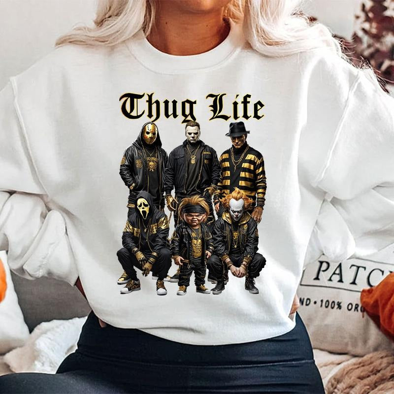 Halloween THUGLIFE Shirt, Horror Characters Shirt, Halloween Graphic Tee