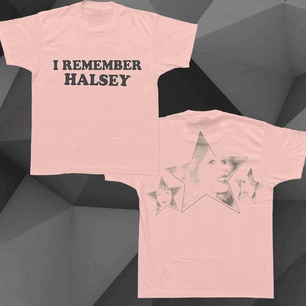 Halsey Merch T-Shirt Halsey I Remember Halsey Pink Tee Gifts For Music Fans