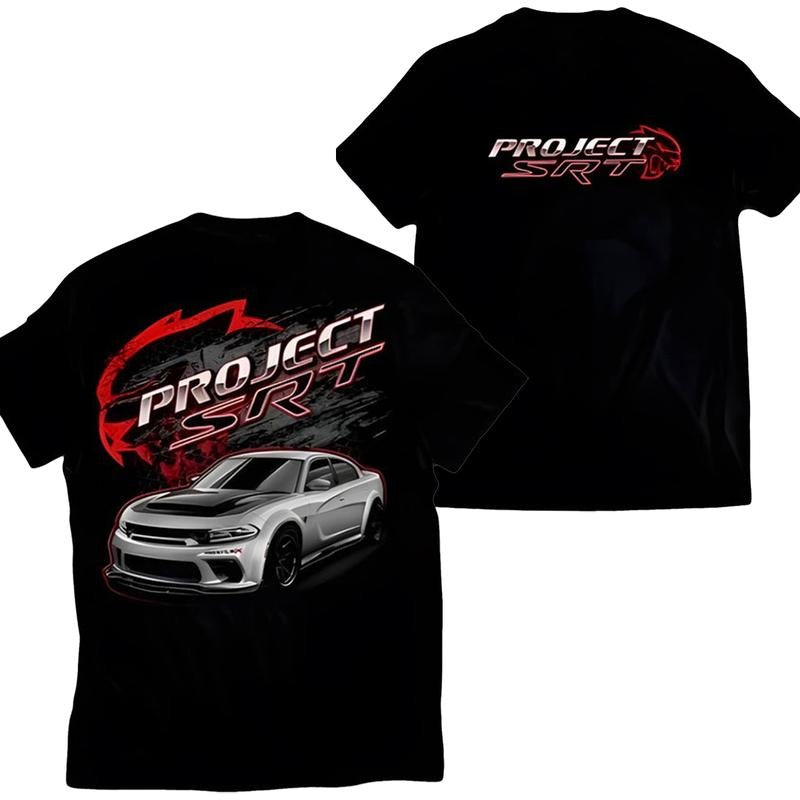 Hellcat SRT T-Shirt, Graphic Car Design Tee, Unisex Cotton Casual Top, Ideal for Muscle Car Fans Menswear Tops