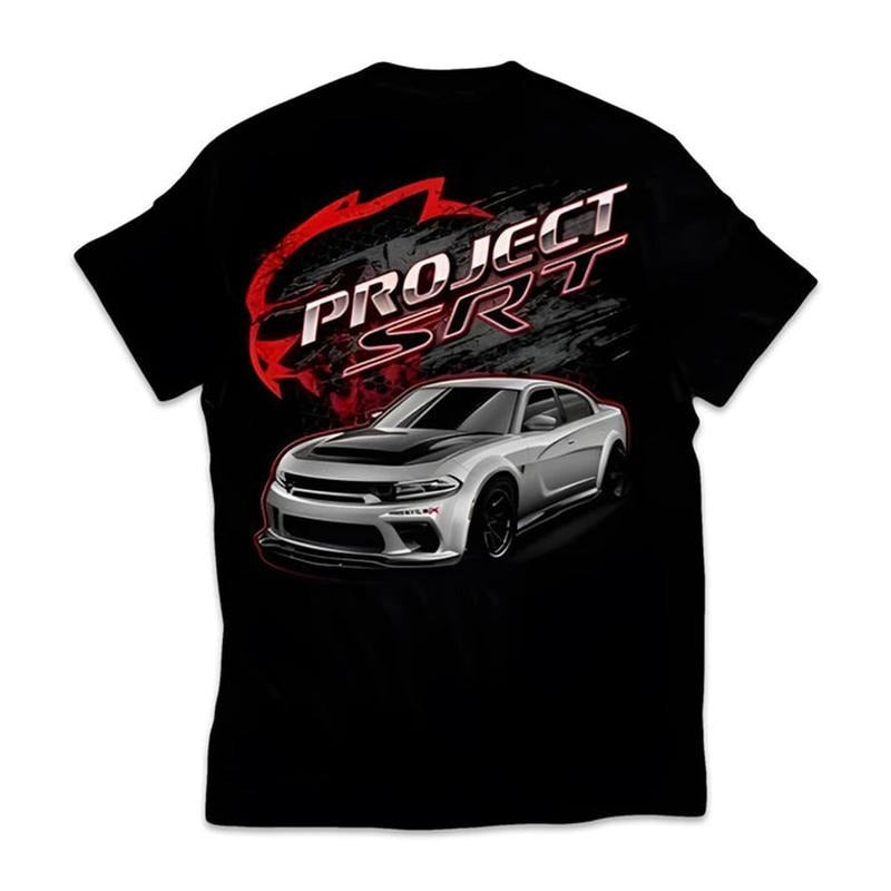 Hellcat SRT T-Shirt, Graphic Car Design Tee, Unisex Cotton Casual Top, Ideal for Muscle Car Fans Menswear Tops