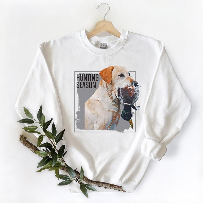 Hello Hunting Season Dog Mallard Duck Sweatshirt T-shirt, Hoodie, Unisex for Husband, Wife, Nature Animal Lover