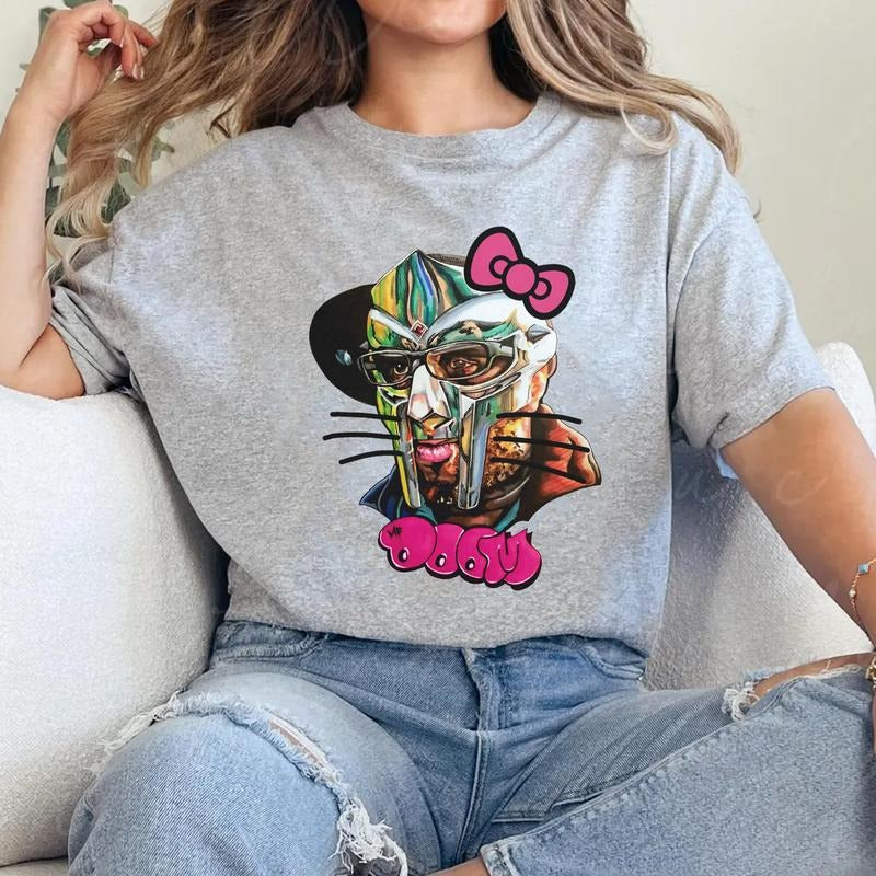 Hello MF Doom Kitty, Metal Face Shirt, MF Doom hip hop Shirt, Mf Doom Tee, Mf Doom Graphic Shirt, Mf Doom Comic, Mf Doom, Mf Doom Merch, Vintage Rapper MF Doom Sweatshirt, Hoodie, T-Shirt Unisex