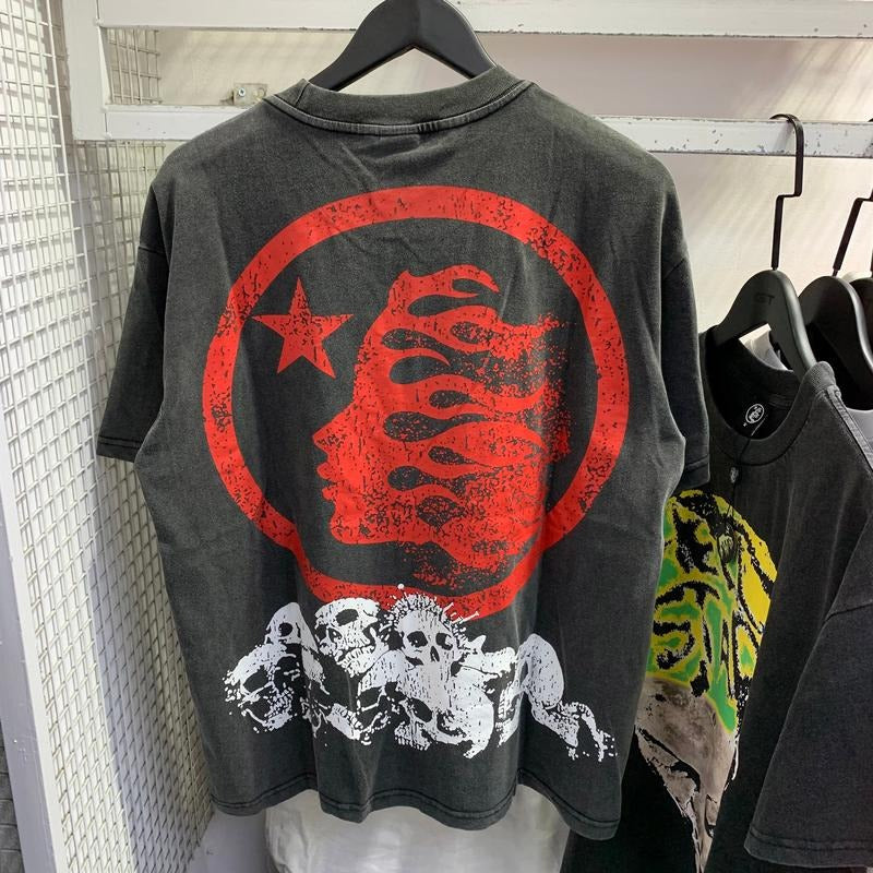 Hellstar Nailed Skull Y2K Aesthetic T Shirt, Harajuku Tee, Goth Punk T-Shirt, Alternative Clothing, Y2k Graphic Shirt, Unisex Shirt, Cotton Shirt, Vintage Shirt, Crewneck Shirt, Streetwear, Oversized T-Shirt