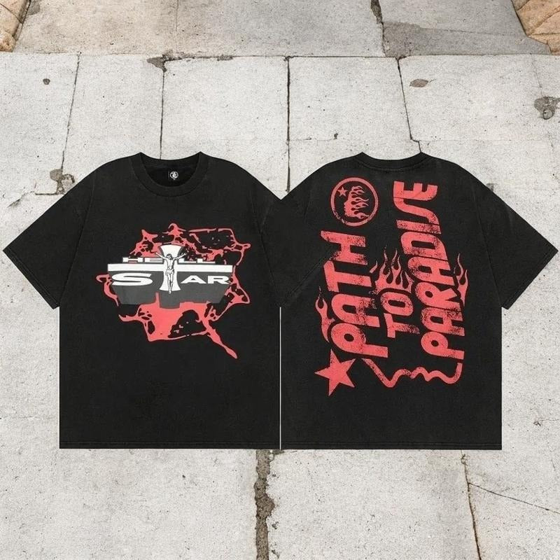 Hellstar Path To Paradise Y2K Aesthetic T Shirt, Harajuku Tee, Goth Punk T-Shirt, Alternative Clothing, Y2k Graphic Shirt, Unisex Shirt, Cotton Shirt, Vintage Shirt, Crewneck Shirt, Streetwear, Oversized T-Shirt