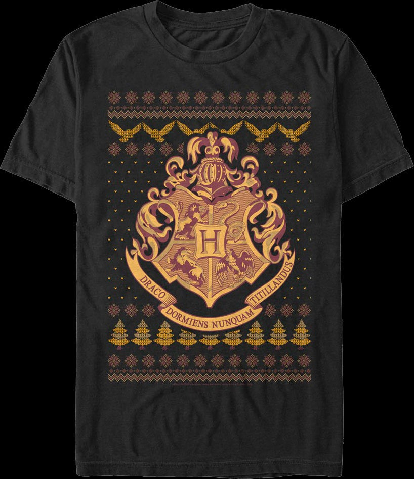 Hogwarts Faux Ugly Christmas Sweater Harry Potter T-Shirt