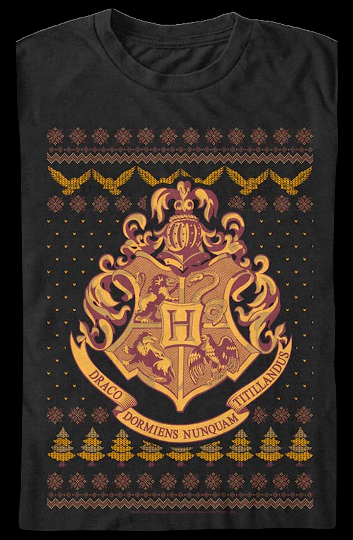 Hogwarts Faux Ugly Christmas Sweater Harry Potter T-Shirt