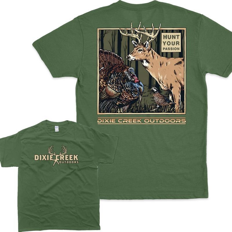 Dixie Creek Outdoors Hunt Your Passion Unisex T-shirt/Sweatshirt/Hoodie - Festive Christmas Sweatshirts - Cotton, Pullover