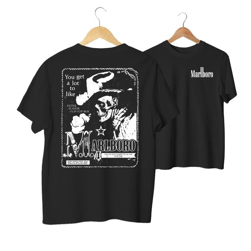 Marlboro Skull Graphic Iconic Cowboy T-shirt/Hoodie,  Classic Fit, Cotton Material Menswear Sweatshirt