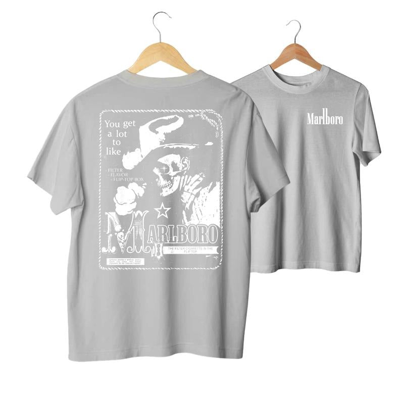 Marlboro Skull Graphic Iconic Cowboy T-shirt/Hoodie,  Classic Fit, Cotton Material Menswear Sweatshirt