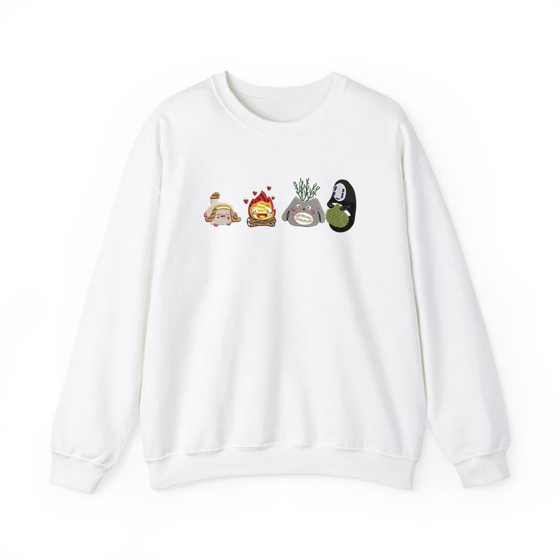 Studio Ghibli Embroidered Tshirt/Sweatshirt/Hoodie, Howl's Moving Castle Shirt, Studio Ghibli Shirt, Anime Gift Casual Classic