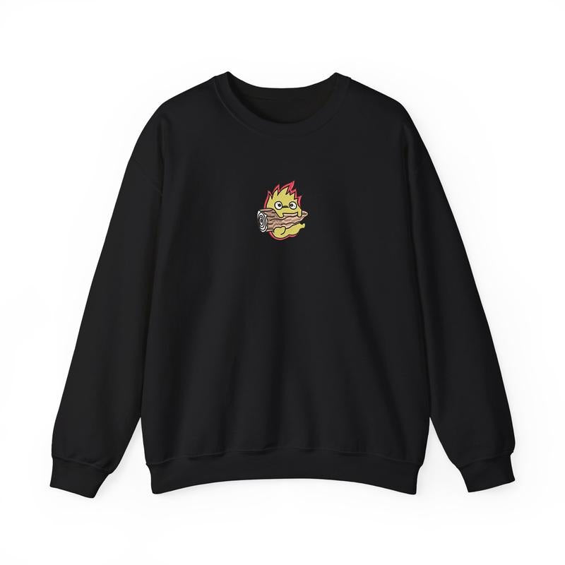 Calcifer Embroidered Tshirt/Sweatshirt/Hoodie, Howl's Moving Castle Shirt, Studio Ghiblie Shirt, Anime Gift Casual Classic