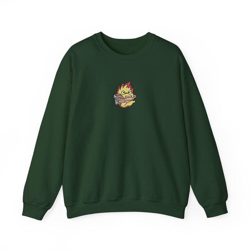 Calcifer Embroidered Tshirt/Sweatshirt/Hoodie, Howl's Moving Castle Shirt, Studio Ghiblie Shirt, Anime Gift Casual Classic