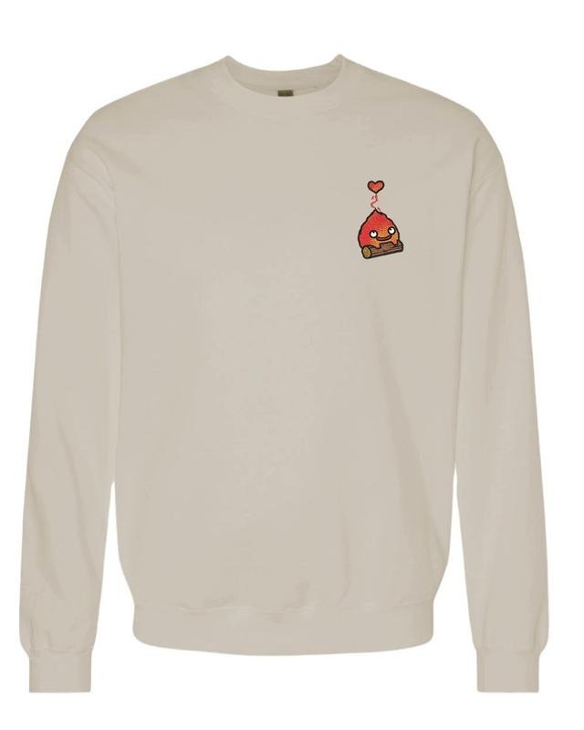 Calcifer Embroidered Tshirt/Sweatshirt/Hoodie, Howl's Moving Castle Shirt, Studio Ghiblie Shirt, Anime Gift EB11