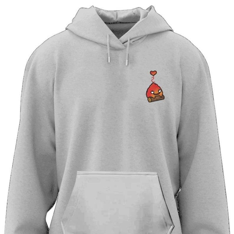 Calcifer Embroidered Tshirt/Sweatshirt/Hoodie, Howl's Moving Castle Shirt, Studio Ghiblie Shirt, Anime Gift EB11