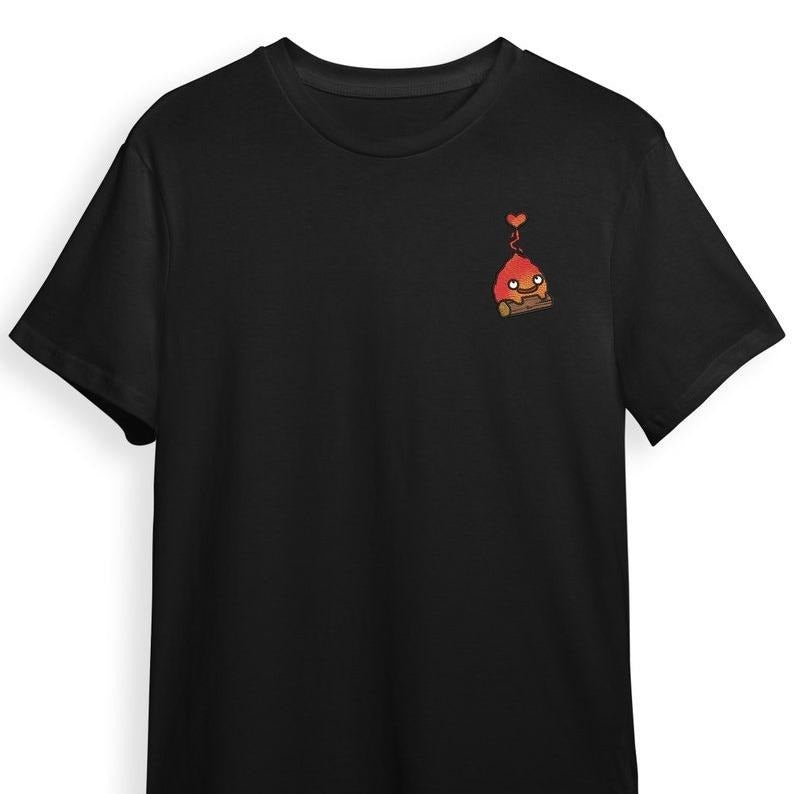 Calcifer Embroidered Tshirt/Sweatshirt/Hoodie, Howl's Moving Castle Shirt, Studio Ghiblie Shirt, Anime Gift EB11