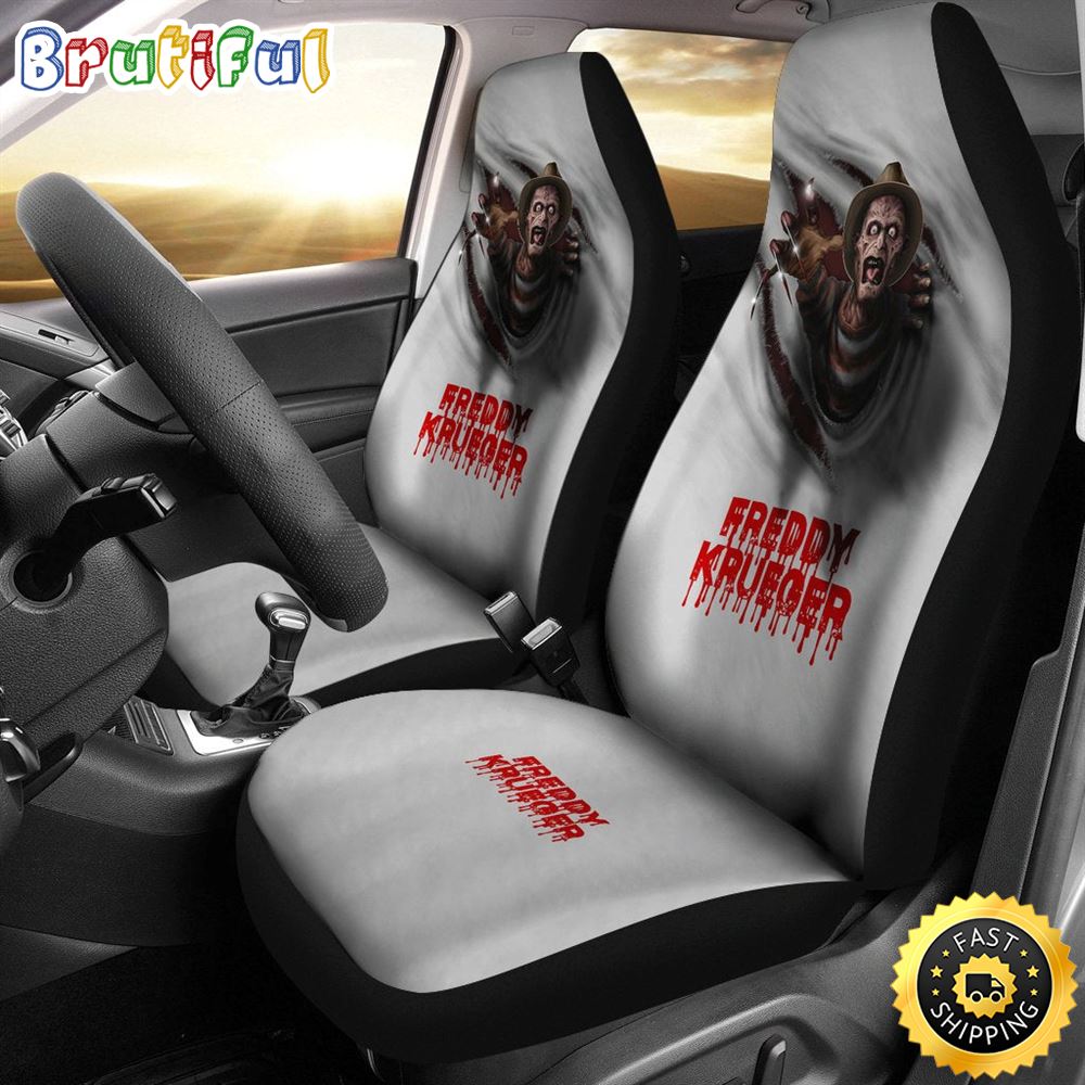 Horror Movie Car Seat Covers  Freddy Krueger Emerging From Claw Seat Covers