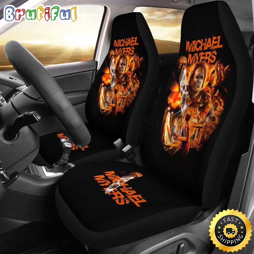 Horror Movie Fighting Michael Myers With Axe Car Seat Covers