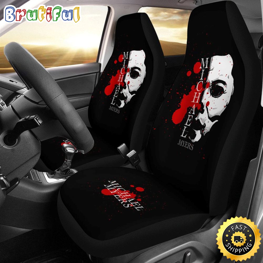 Horror Movie Michael Myers Half White Face Car Seat Covers