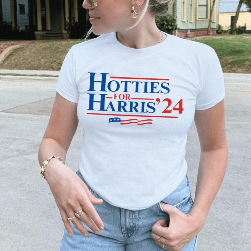 Hotties For Harris Baby Tee, Kamala Harris, Rapper Music, Tour Fan Merch, Shirt For Fan, Casual Classic Fashion, Unisex Cotton Top Collar
