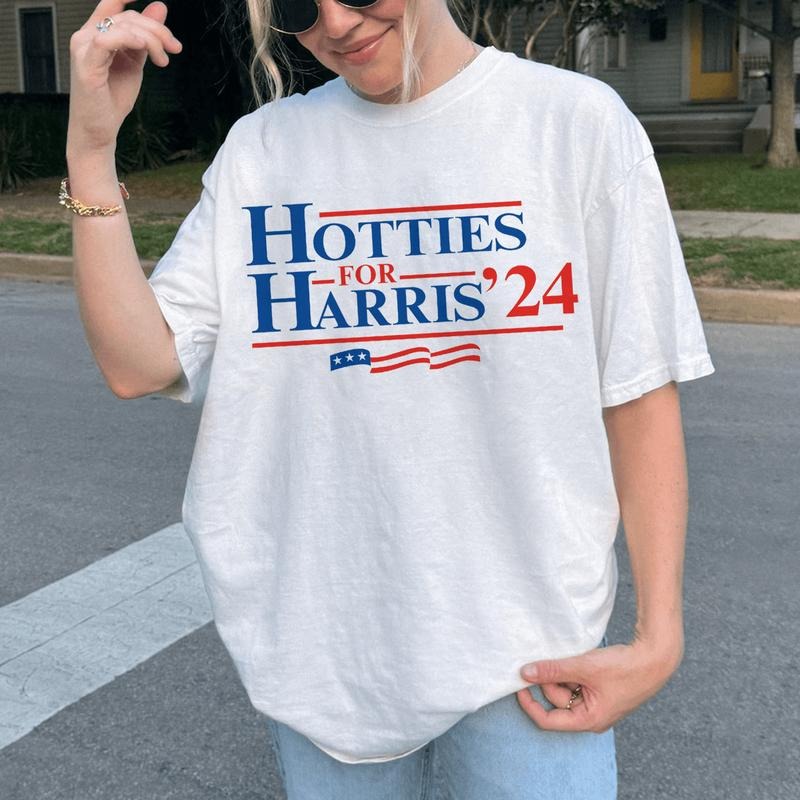 Hotties For Harris Shirt, Kamala Harris, Madam President, Vote Shirt, Rapper Hiphop Music Merch For Fan, Cotton Top Womenswear