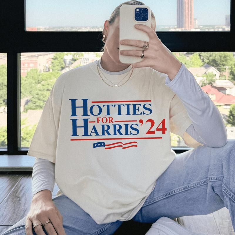 Hotties For Harris Shirt, Kamala Harris, Madam President, Vote Shirt, Rapper Hiphop Music Merch For Fan, Cotton Top Womenswear