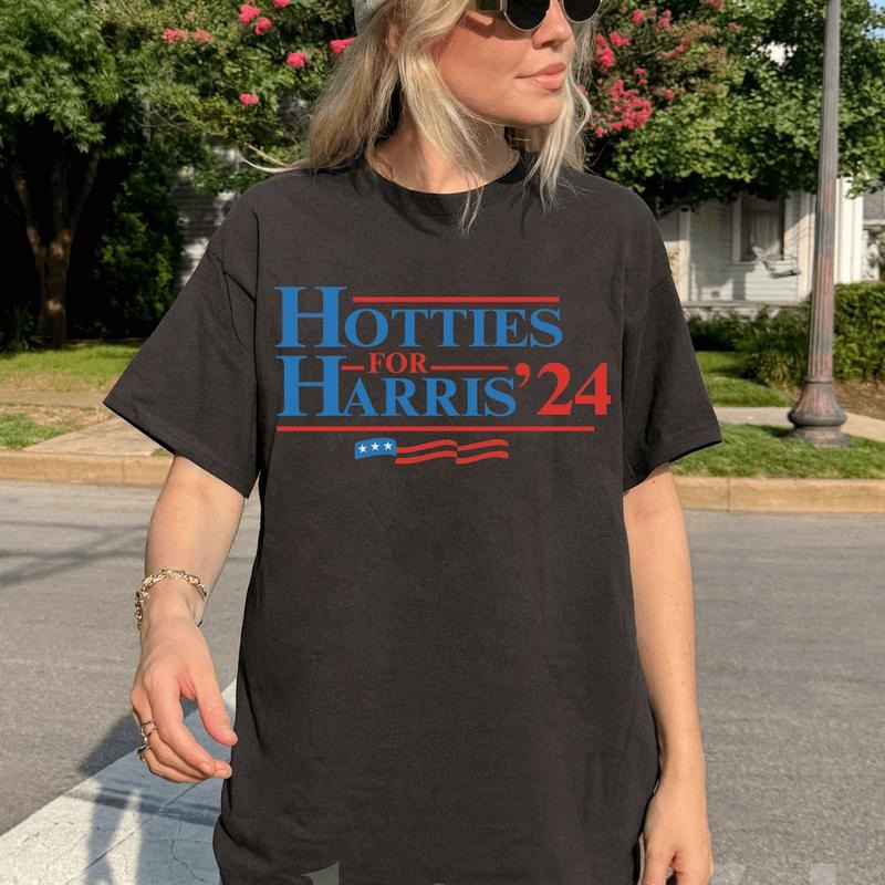 Hotties For Harris Shirt, Kamala Harris, Madam President, Vote Shirt, Rapper Hiphop Music Merch For Fan, Cotton Top Womenswear