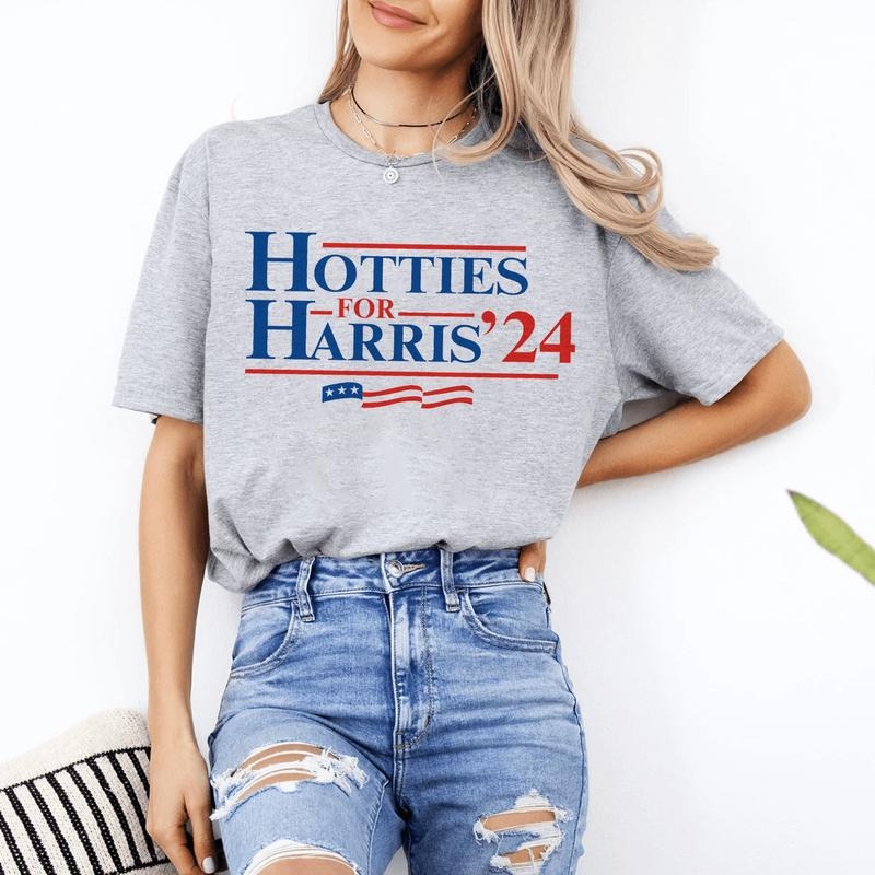 Hotties For Harris Shirt, Kamala Harris, Madam President, Vote Shirt, Rapper Hiphop Music Merch For Fan, Cotton Top Womenswear