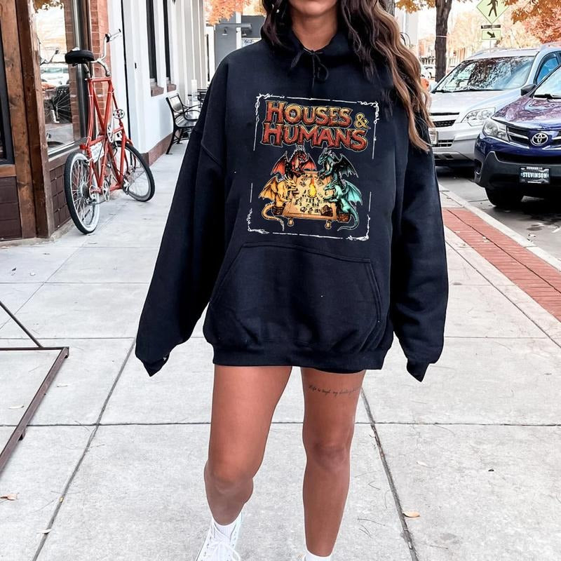 Houses and Humans D&D Shirt, Dungeons and Dragons Gift Tee for Men Women, Vintage Retro 90s Joke D and D T-shirt, Dungeon Master Shirt,  Dnd Houses And Humans Parody, Vintage Retro 90s DND Tee