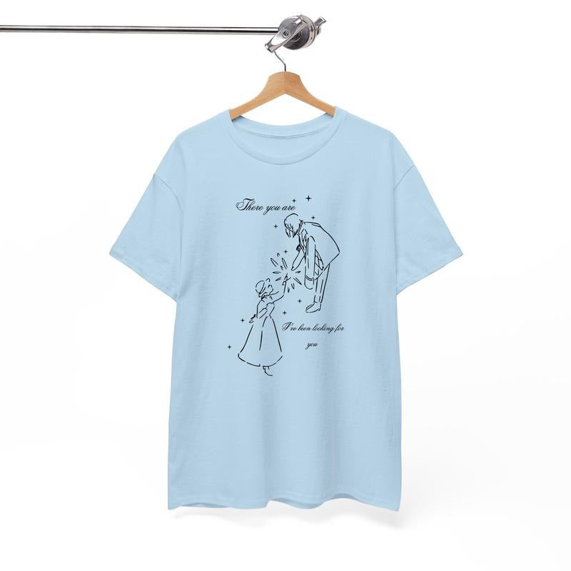 Howl And Sophie Calcifer Anime T-Shirt, Howls Moving Castle Tee - Cotton