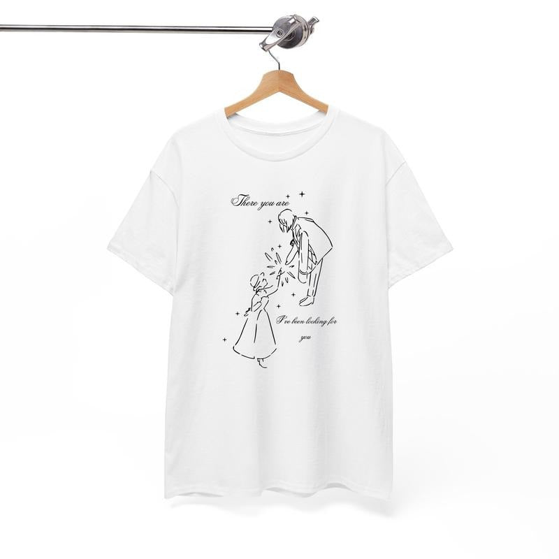 Howl And Sophie Calcifer Anime T-Shirt, Howls Moving Castle Tee - Cotton
