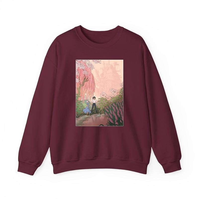 Howl's Moving Castle Sweatshirt, Howl and Sophie Shirt, Anime shirt, Harajuku Clothing Womenswear Crewneck Polyester Sweatshirt Unisex Tops Cotton