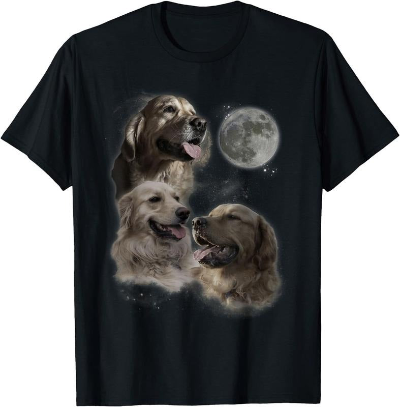 Howling at the Moon Shirt - Funny Golden Retriever Unisex T-Shirt Sweatshirt Hoodie Crewneck Casual Shortsleeve Tshirt