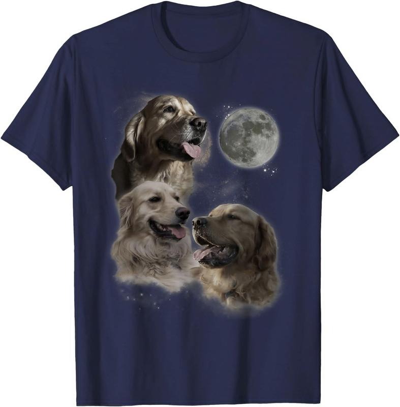 Howling at the Moon Shirt - Funny Golden Retriever Unisex T-Shirt Sweatshirt Hoodie Crewneck Casual Shortsleeve Tshirt