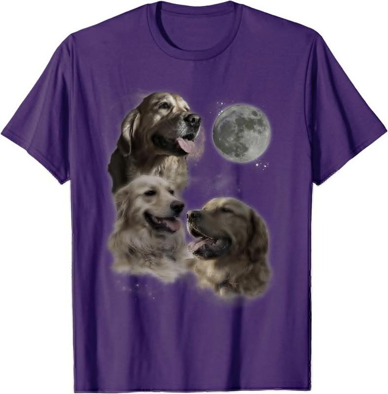 Howling at the Moon Shirt - Funny Golden Retriever Unisex T-Shirt Sweatshirt Hoodie Crewneck Casual Shortsleeve Tshirt