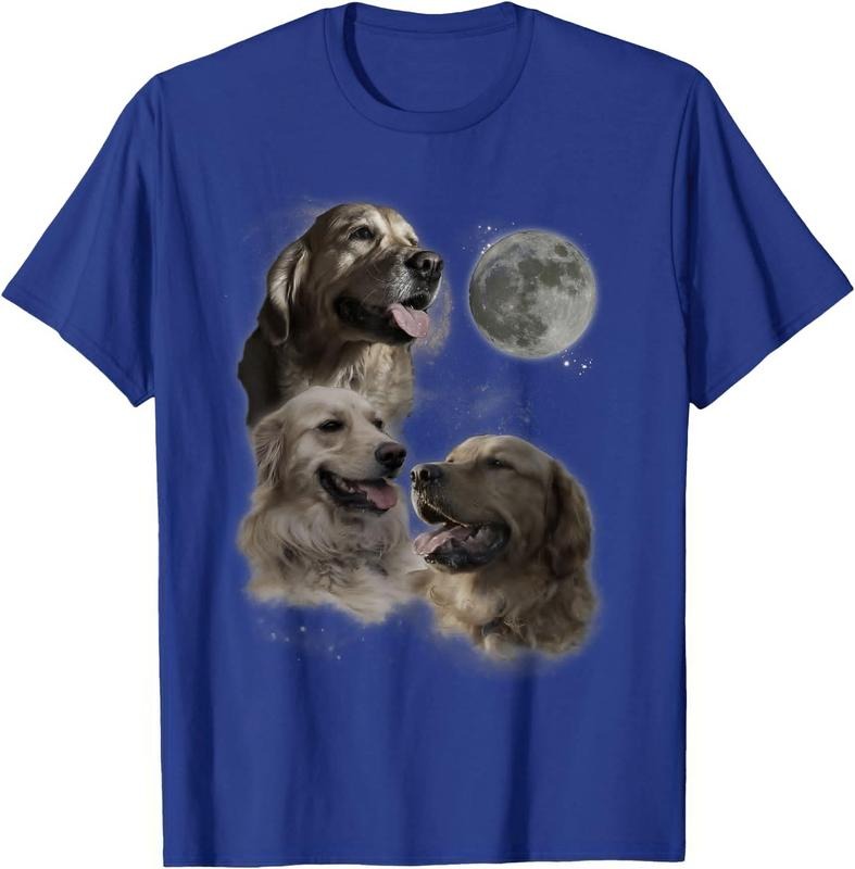 Howling at the Moon Shirt - Funny Golden Retriever Unisex T-Shirt Sweatshirt Hoodie Crewneck Casual Shortsleeve Tshirt