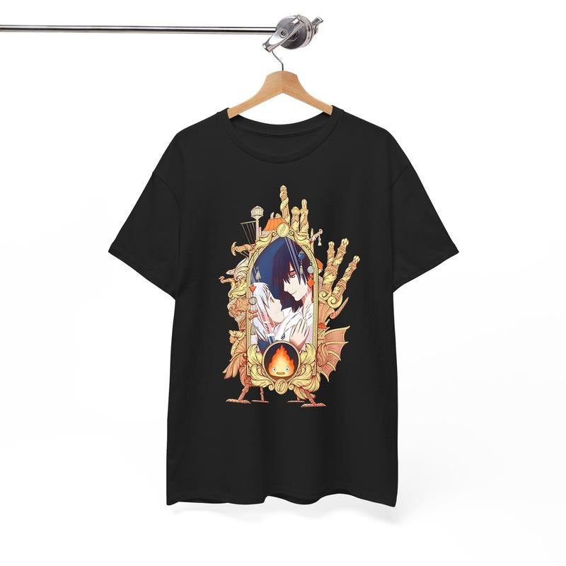 Howls Moving Castle Tshirt, Happy 20th Aniversary, Howl And Sophie, Calcifer, Anime