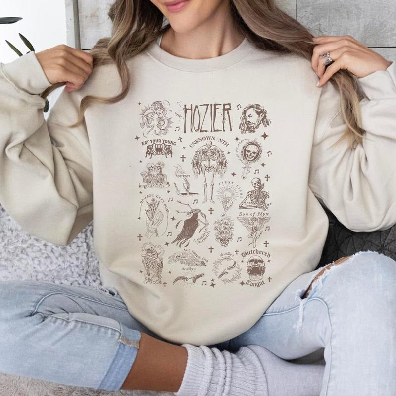 Hozierr Song Lyrics Shirt, Country Music, Hozierr Merch, Unreal Unearth Tour 2024 Sweatshirt, Hoodie, T Shirt