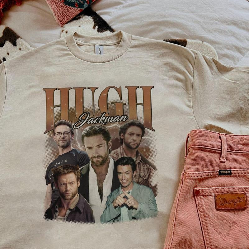 Hugh Jackman Vintage Shirt, Graphic Tee, Hugh Jackman Retro 90s Shirt, Hugh Jackman Gift Merch style 001