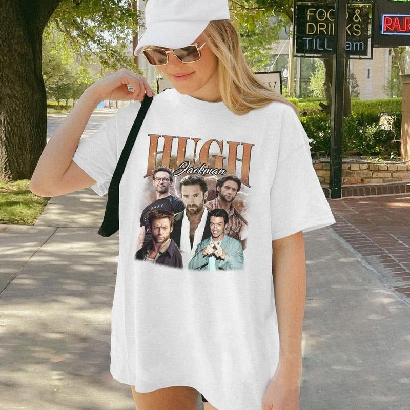 Hugh Jackman Vintage Shirt, Graphic Tee, Hugh Jackman Retro 90s Shirt, Hugh Jackman Gift Merch style 001