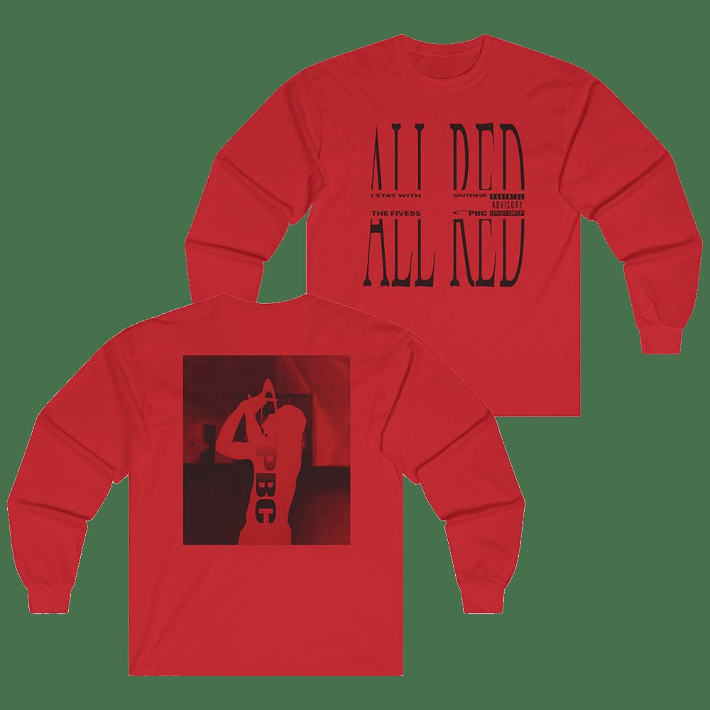 I Am Music Merchandise Playboi Carti All Red Sweatshirt Gifts For Rapper Fans