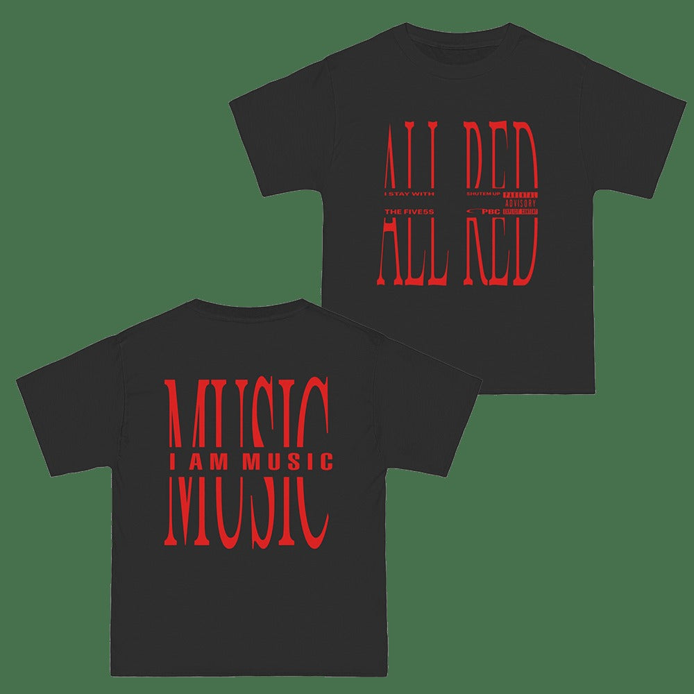 I Am Music Merchandise Playboi Carti All Red T-Shirt Gifts For Rapper Fans