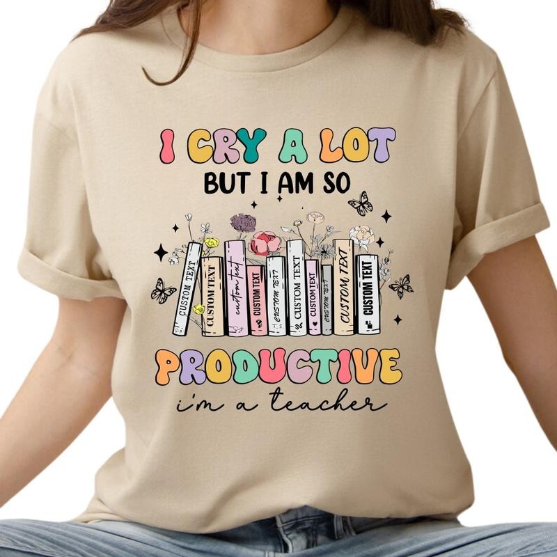 I Cry A Lot But I Am So Productive Shirt, Album Name Songs Graphic T-Shirt Cotton Menswear