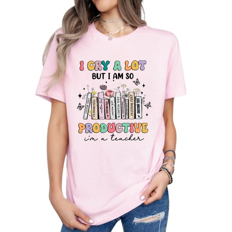 I Cry A Lot But I Am So Productive Shirt, Album Name Songs Graphic T-Shirt Cotton Menswear