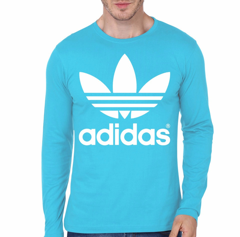 Adidas Light Blue Full Sleeve T-Shirt
