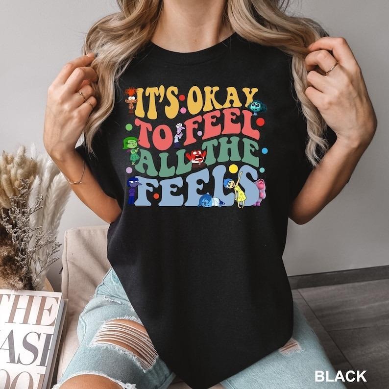 It's Okay To Feel All The Feels Shirt, Inside Out Movie Shirt,Mental Health Shirt,Inclusion Shirt,Speech Therapy 1574