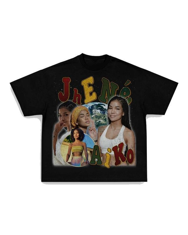 JHENE AIKO TEE Print Short Sleeve Unisex Retro 90s Streetwear Shirt style 001